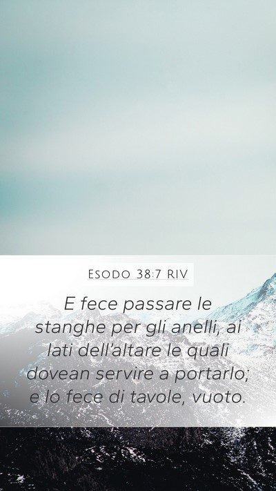 Esodo 38:7 RIV Mobile Phone Wallpaper - E fece passare le stanghe per gli anelli, ai lati - Mobile Bible Verse Wallpaper