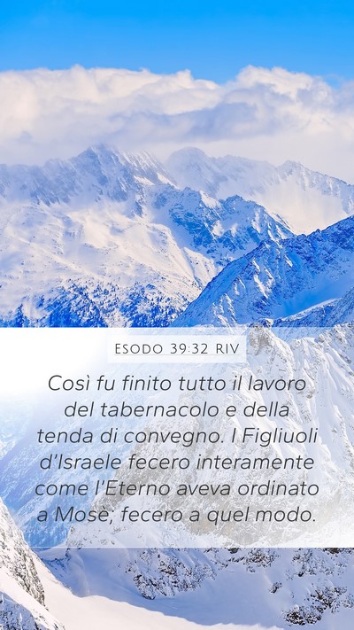 Esodo 39:32 RIV Bible Verse Image