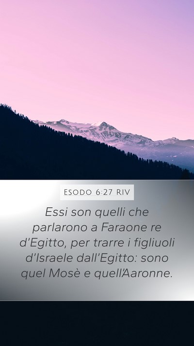 Esodo 6:27 RIV Bible Verse Image