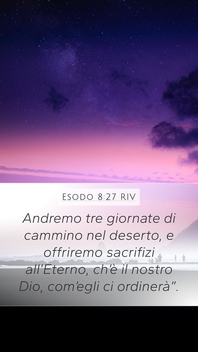 Esodo 8:27 RIV Mobile Phone Wallpaper - Andremo tre giornate di cammino nel deserto, e - Mobile Bible Verse Wallpaper
