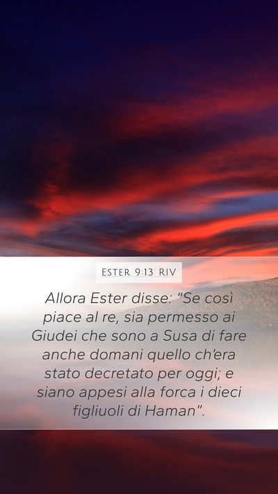 Ester 9:13 RIV Bible Verse Image