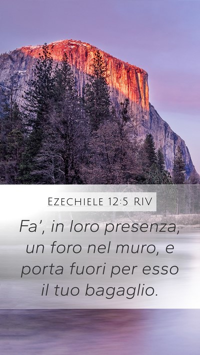 Ezechiele 12:5 RIV Mobile Phone Wallpaper - Fa’, in loro presenza, un foro nel muro, e - Mobile Bible Verse Wallpaper