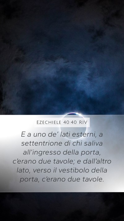 Ezechiele 40:40 RIV Mobile Phone Wallpaper - E a uno de’ lati esterni, a settentrione di chi - Mobile Bible Verse Wallpaper