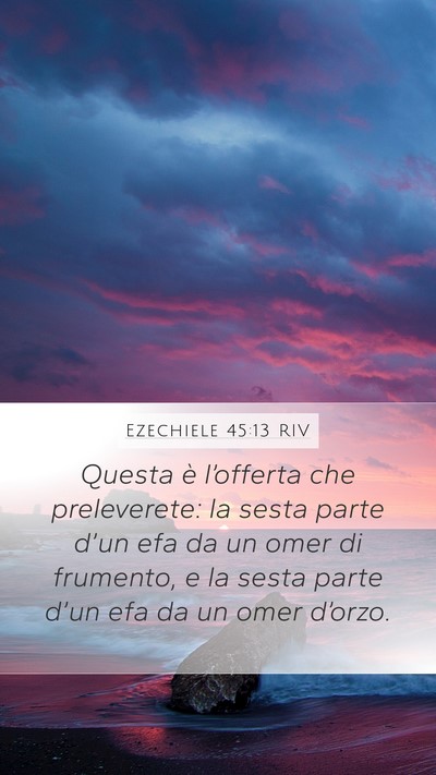 Ezechiele 45:13 RIV Mobile Phone Wallpaper - Questa è l’offerta che preleverete: la sesta - Mobile Bible Verse Wallpaper