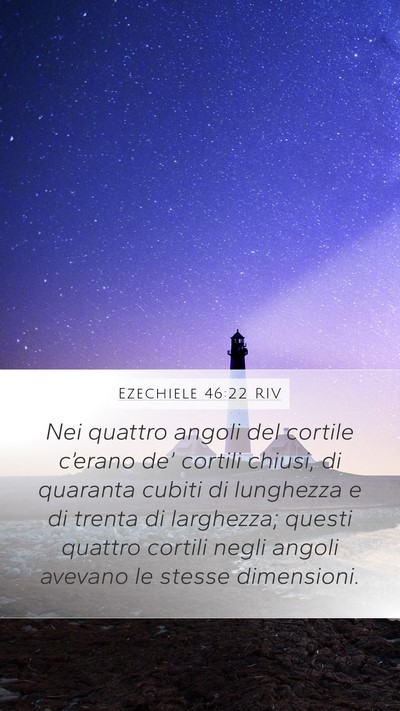 Ezechiele 46:22 RIV Mobile Phone Wallpaper - Nei quattro angoli del cortile c’erano de’ - Mobile Bible Verse Wallpaper