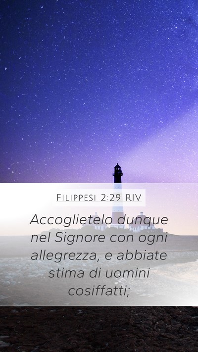 Filippesi 2:29 RIV Bible Verse Image