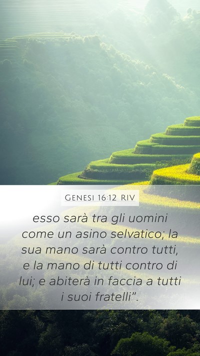 Genesi 16:12 RIV Mobile Phone Wallpaper - esso sarà tra gli uomini come un asino - Mobile Bible Verse Wallpaper