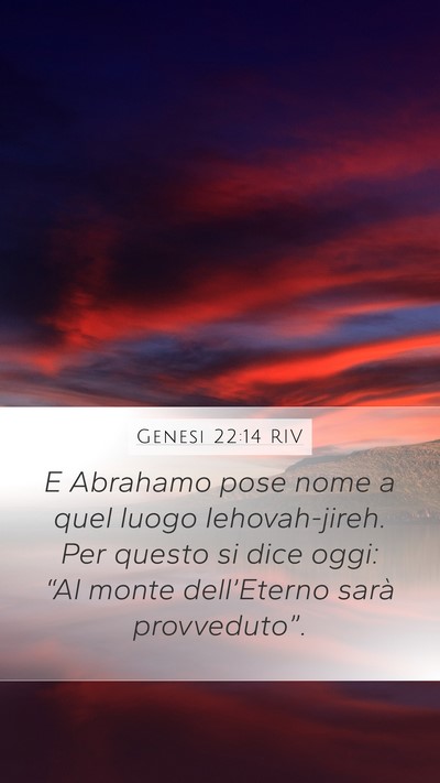 Genesi 22:14 RIV Bible Verse Image