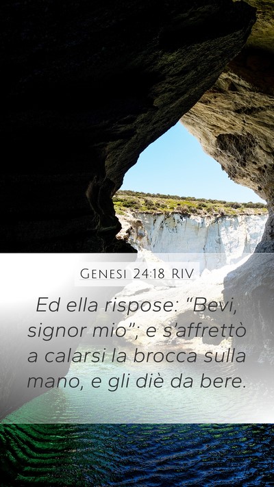 Genesi 24:18 RIV Bible Verse Image