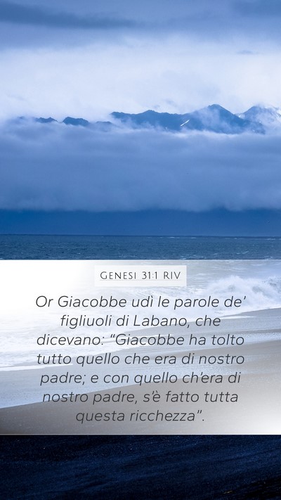 Genesi 31:1 RIV Mobile Phone Wallpaper - Or Giacobbe udì le parole de’ figliuoli di - Mobile Bible Verse Wallpaper