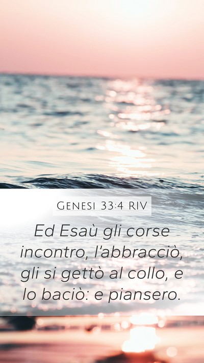 Genesi 33:4 RIV Mobile Phone Wallpaper - Ed Esaù gli corse incontro, l’abbracciò, gli - Mobile Bible Verse Wallpaper