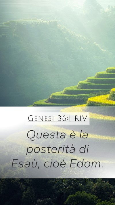 Genesi 36:1 RIV Mobile Phone Wallpaper - Questa è la posterità di Esaù, cioè - Mobile Bible Verse Wallpaper