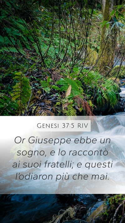 Genesi 37:5 RIV Mobile Phone Wallpaper - Or Giuseppe ebbe un sogno, e lo raccontò ai suoi - Mobile Bible Verse Wallpaper