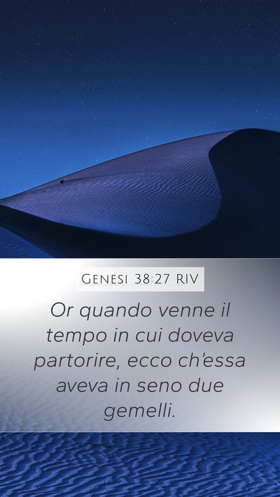 Genesi 38:27 RIV Mobile Phone Wallpaper - Or quando venne il tempo in cui doveva partorire, - Mobile Bible Verse Wallpaper