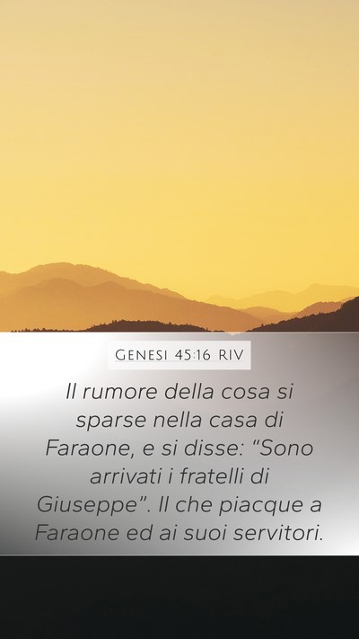 Genesi 45:16 RIV Bible Verse Image