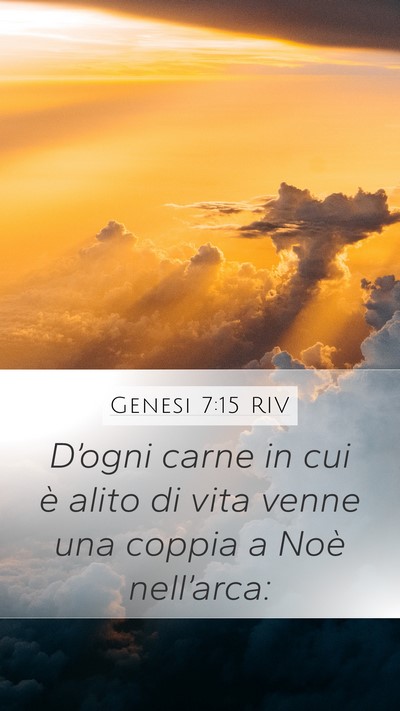 Genesi 7:15 RIV Mobile Phone Wallpaper - D’ogni carne in cui è alito di vita venne una - Mobile Bible Verse Wallpaper