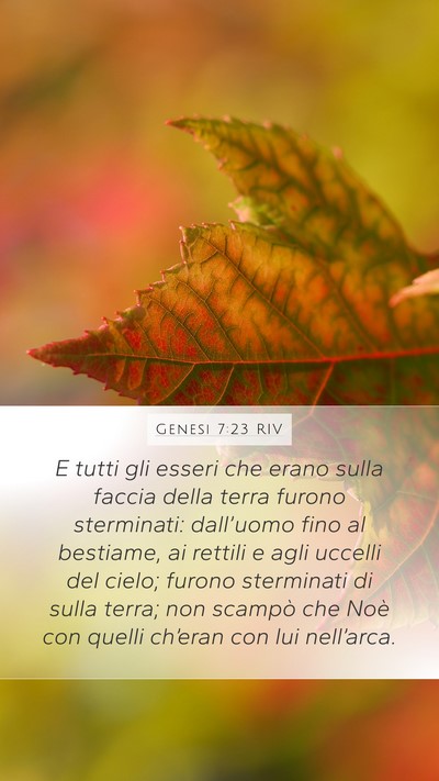 Genesi 7:23 RIV Mobile Phone Wallpaper - E tutti gli esseri che erano sulla faccia della - Mobile Bible Verse Wallpaper