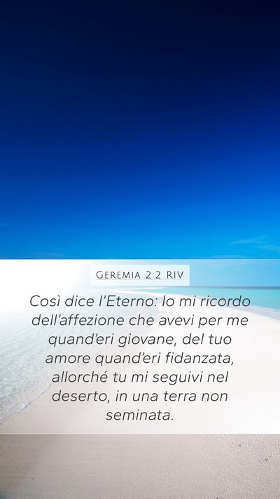 Geremia 2:2 RIV Bible Verse Image