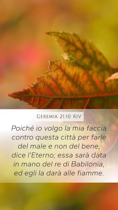 Geremia 21:10 RIV Bible Verse Image