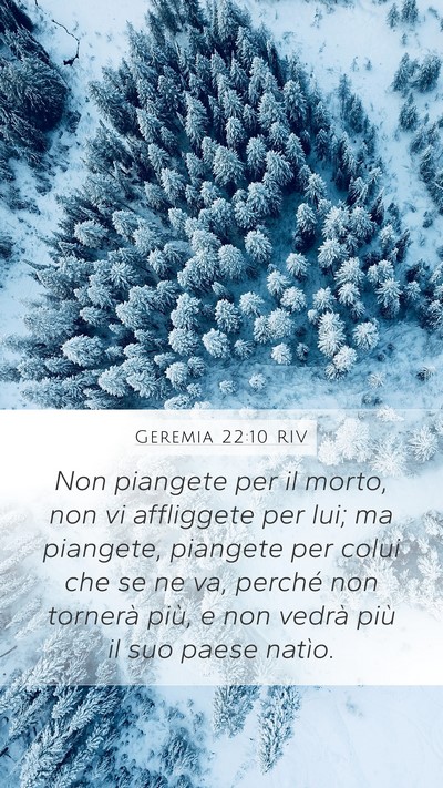 Geremia 22:10 RIV Bible Verse Image