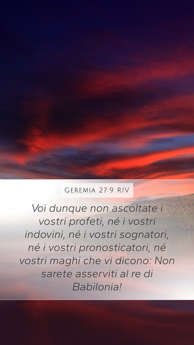 Geremia 27:9 RIV Bible Verse Image