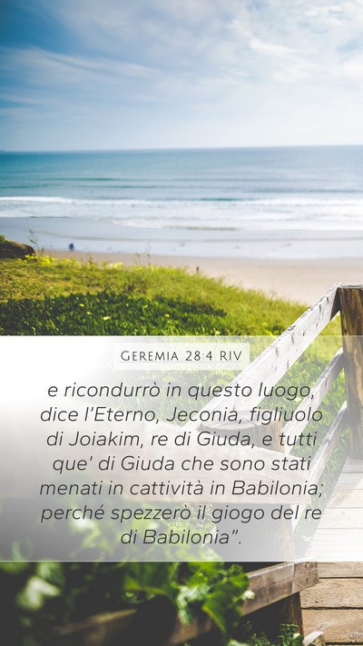 Geremia 28:4 RIV Bible Verse Image