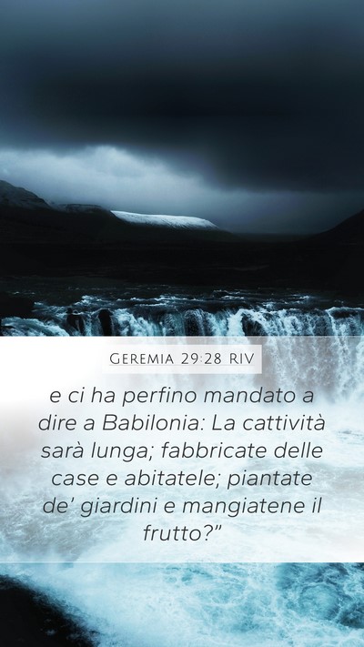 Geremia 29:28 RIV Bible Verse Image