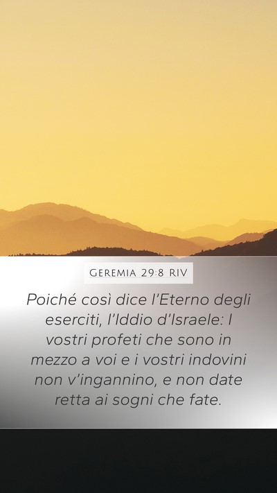 Geremia 29:8 RIV Bible Verse Image
