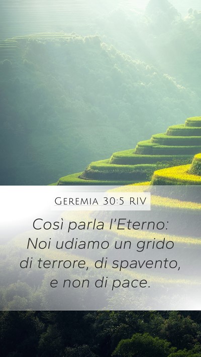 Geremia 30:5 RIV Mobile Phone Wallpaper - Così parla l’Eterno: Noi udiamo un grido di - Mobile Bible Verse Wallpaper