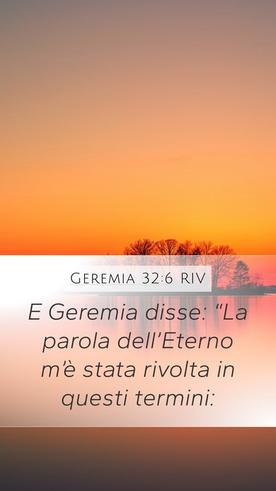 Geremia 32:6 RIV Bible Verse Image