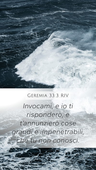 Geremia 33:3 RIV Bible Verse Image