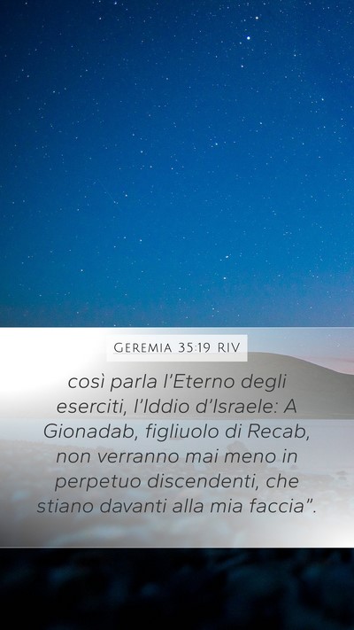 Geremia 35:19 RIV Bible Verse Image