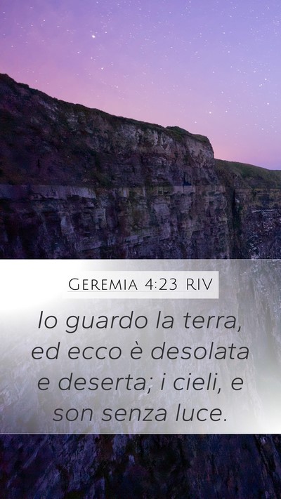 Geremia 4:23 RIV Bible Verse Image