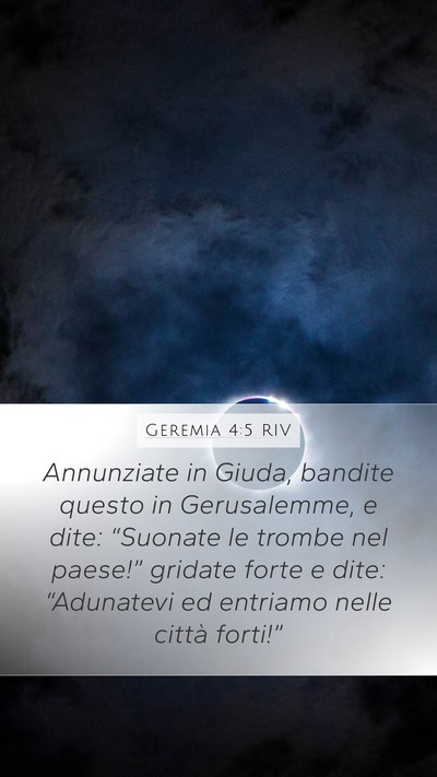 Geremia 4:5 RIV Bible Verse Image