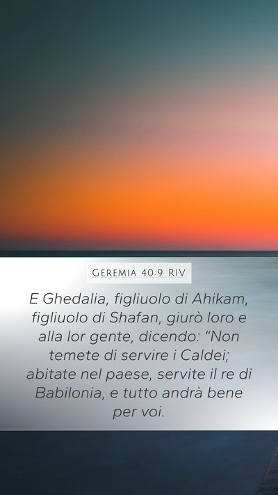 Geremia 40:9 RIV Bible Verse Image