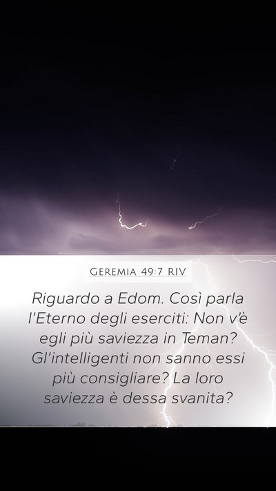 Geremia 49:7 RIV Bible Verse Image
