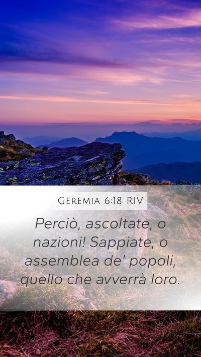 Geremia 6:18 RIV Bible Verse Image