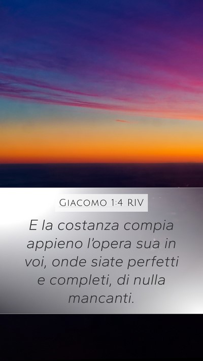 Giacomo 1:4 RIV Bible Verse Image
