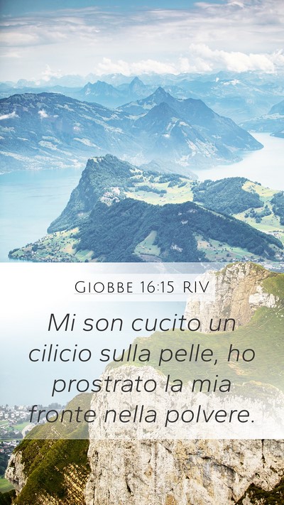Giobbe 16:15 RIV Mobile Phone Wallpaper - Mi son cucito un cilicio sulla pelle, ho - Mobile Bible Verse Wallpaper