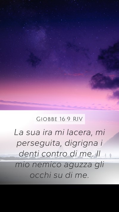 Giobbe 16:9 RIV Bible Verse Image