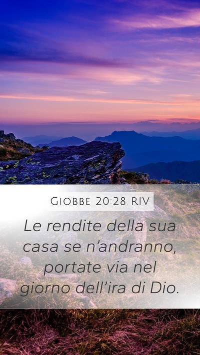 Giobbe 20:28 RIV Mobile Phone Wallpaper - Le rendite della sua casa se n’andranno, - Mobile Bible Verse Wallpaper