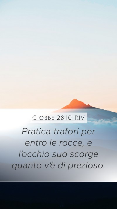 Giobbe 28:10 RIV Mobile Phone Wallpaper - Pratica trafori per entro le rocce, e l’occhio - Mobile Bible Verse Wallpaper