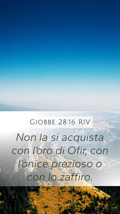 Giobbe 28:16 RIV Bible Verse Image
