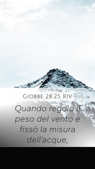 Giobbe 28:25 RIV Bible Verse Image