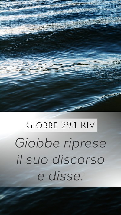 Giobbe 29:1 RIV Bible Verse Image
