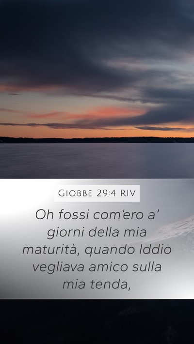 Giobbe 29:4 RIV Bible Verse Image