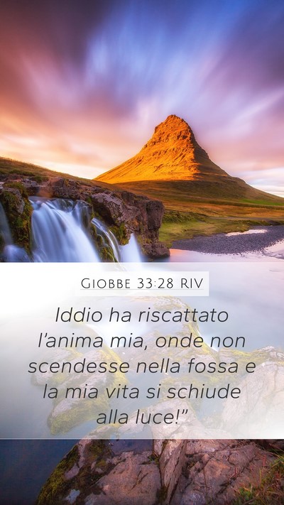 Giobbe 33:28 RIV Bible Verse Image