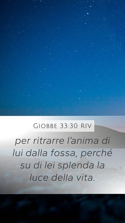 Giobbe 33:30 RIV Bible Verse Image