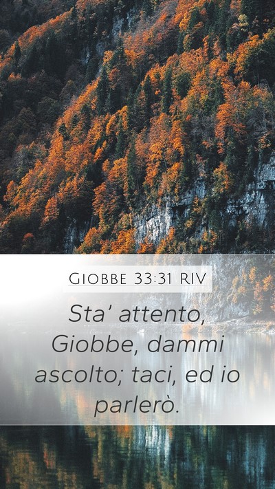 Giobbe 33:31 RIV Bible Verse Image