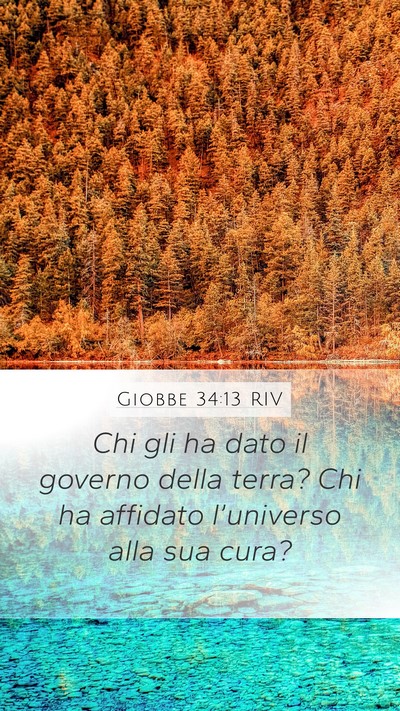 Giobbe 34:13 RIV Mobile Phone Wallpaper - Chi gli ha dato il governo della terra? Chi ha - Mobile Bible Verse Wallpaper